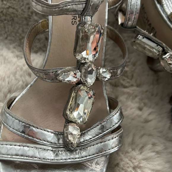 Silver Michael Michael Kors rhinestone sandals - Picture 6 of 10